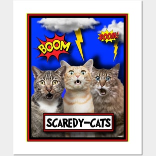 SCARED FREAKED OUT CATS Posters and Art